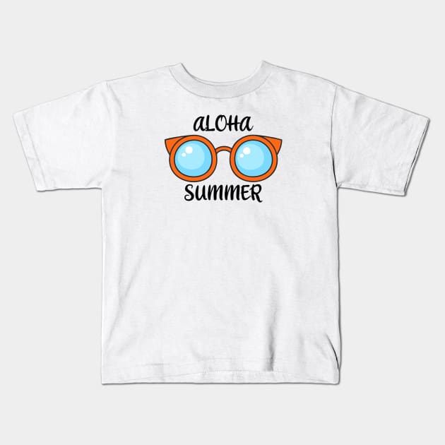 Aloha summer hello summer Kids T-Shirt by Typography Dose